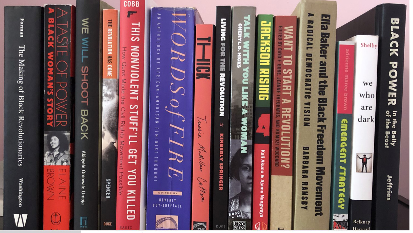 Photo of books with Black protest themes