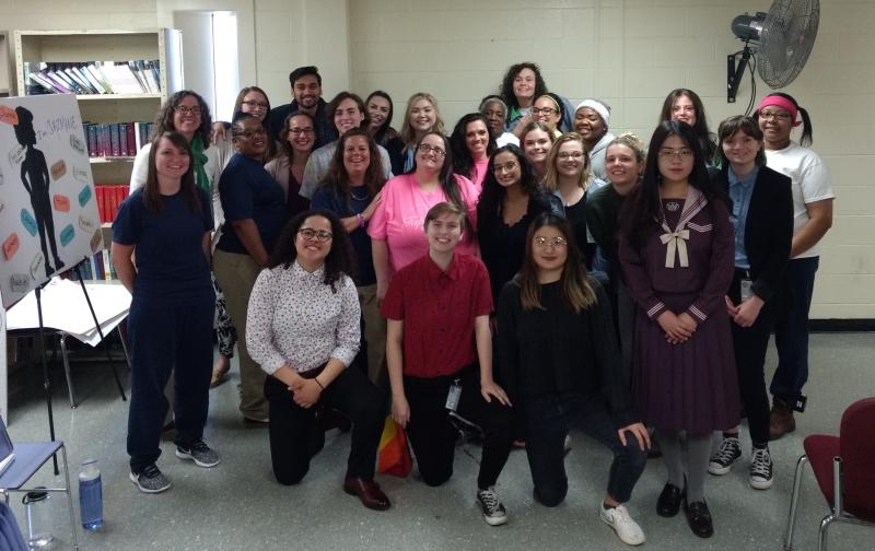 A photo of Dr. Mary Thomas' Spring 2019 WGSS class, "Feminist Perspectives of Incarceration in the US," at Franklin Medical Center.