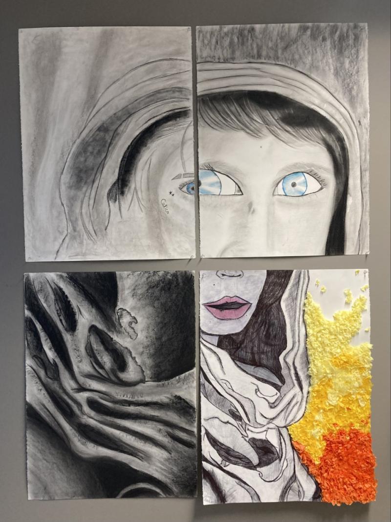 Artwork created by students in Professors Dani ReStack and Carmen Winant's ART 5890 class at the Ohio Reformatory for Women in Autumn 2022.