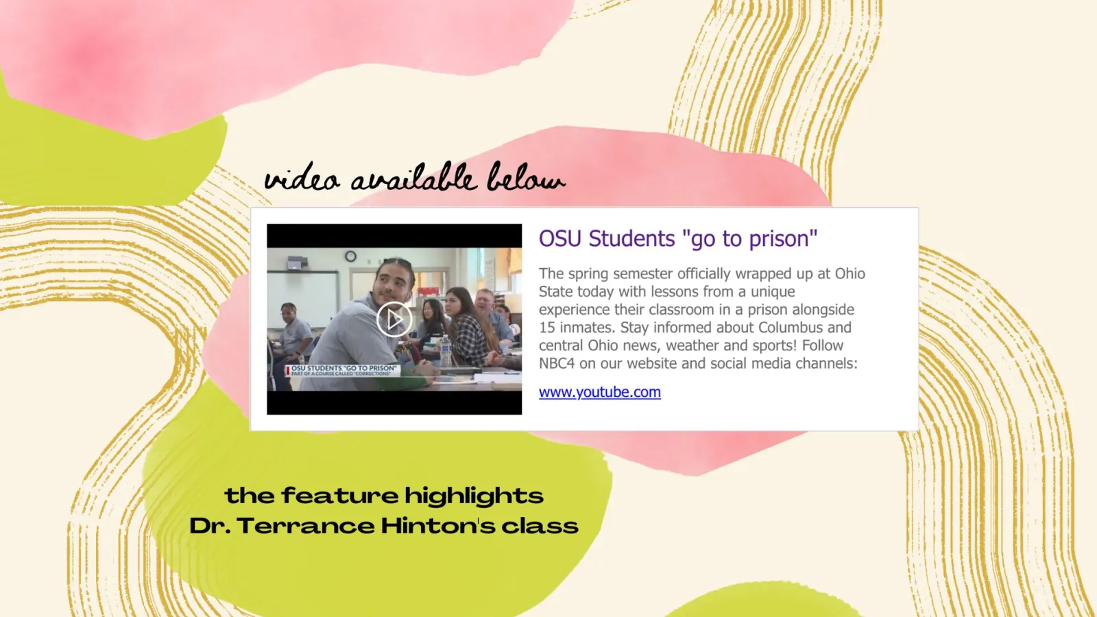 OPEEP is on NBC video slide