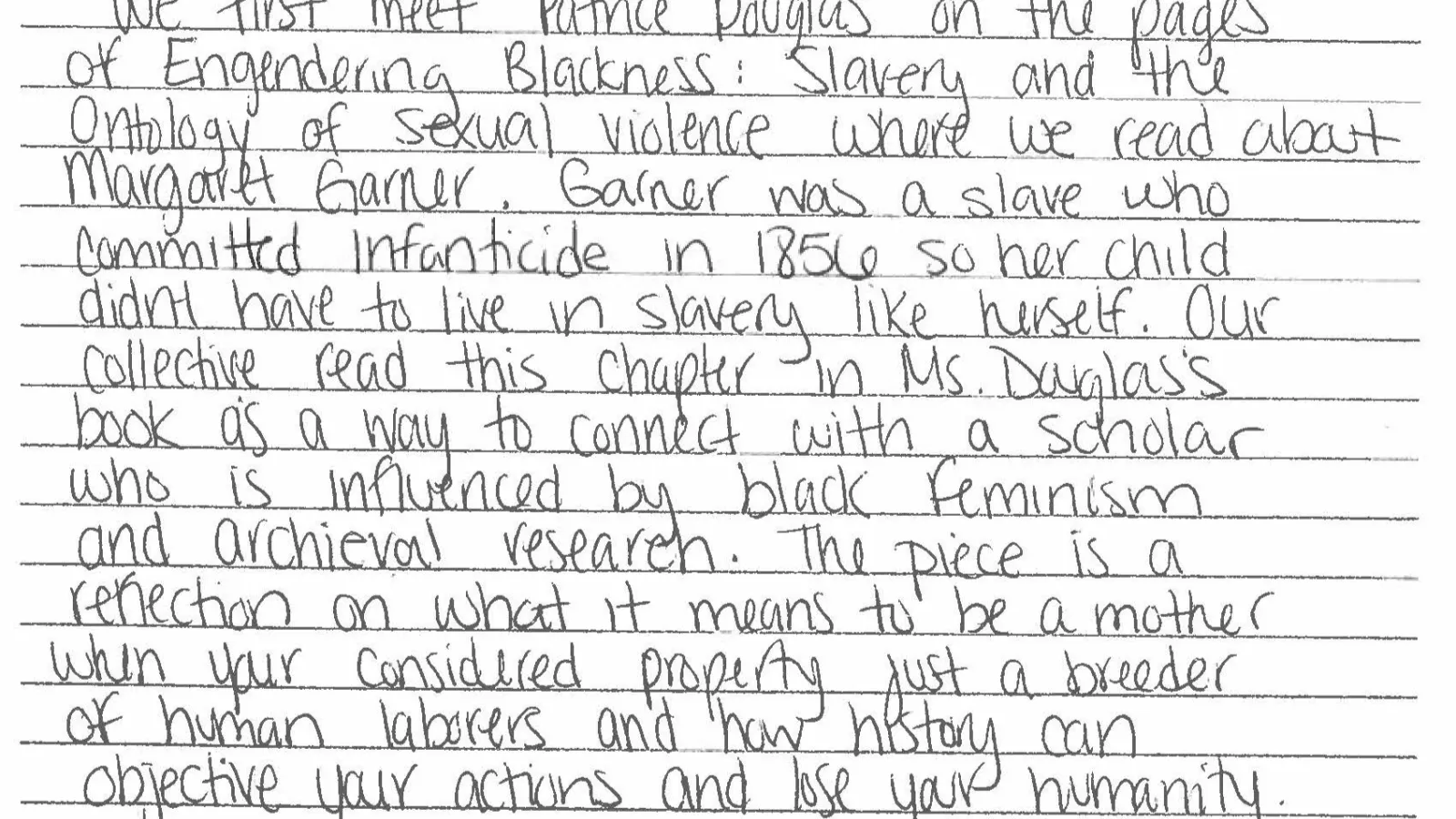 student writing
