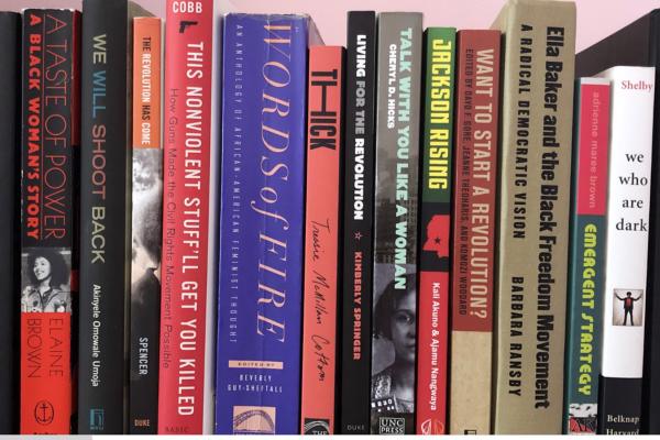 Photo of books with Black protest themes