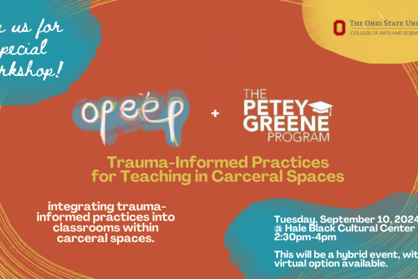event poster for trauma informed practices