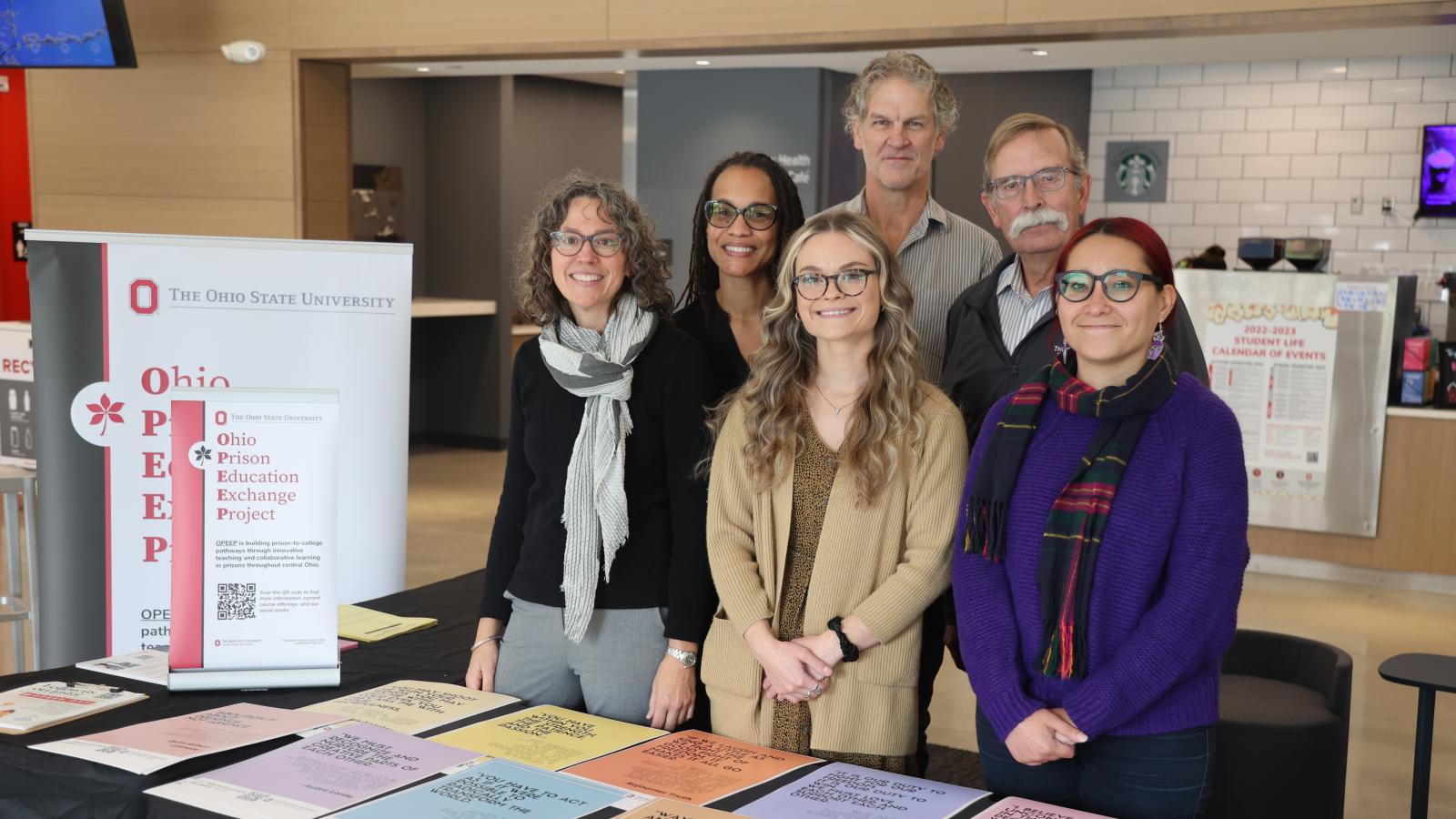 OPEEP Co-Directors and staff pose for a photo with Lima Dean Tim Rehner and Lima Professor David Adams.