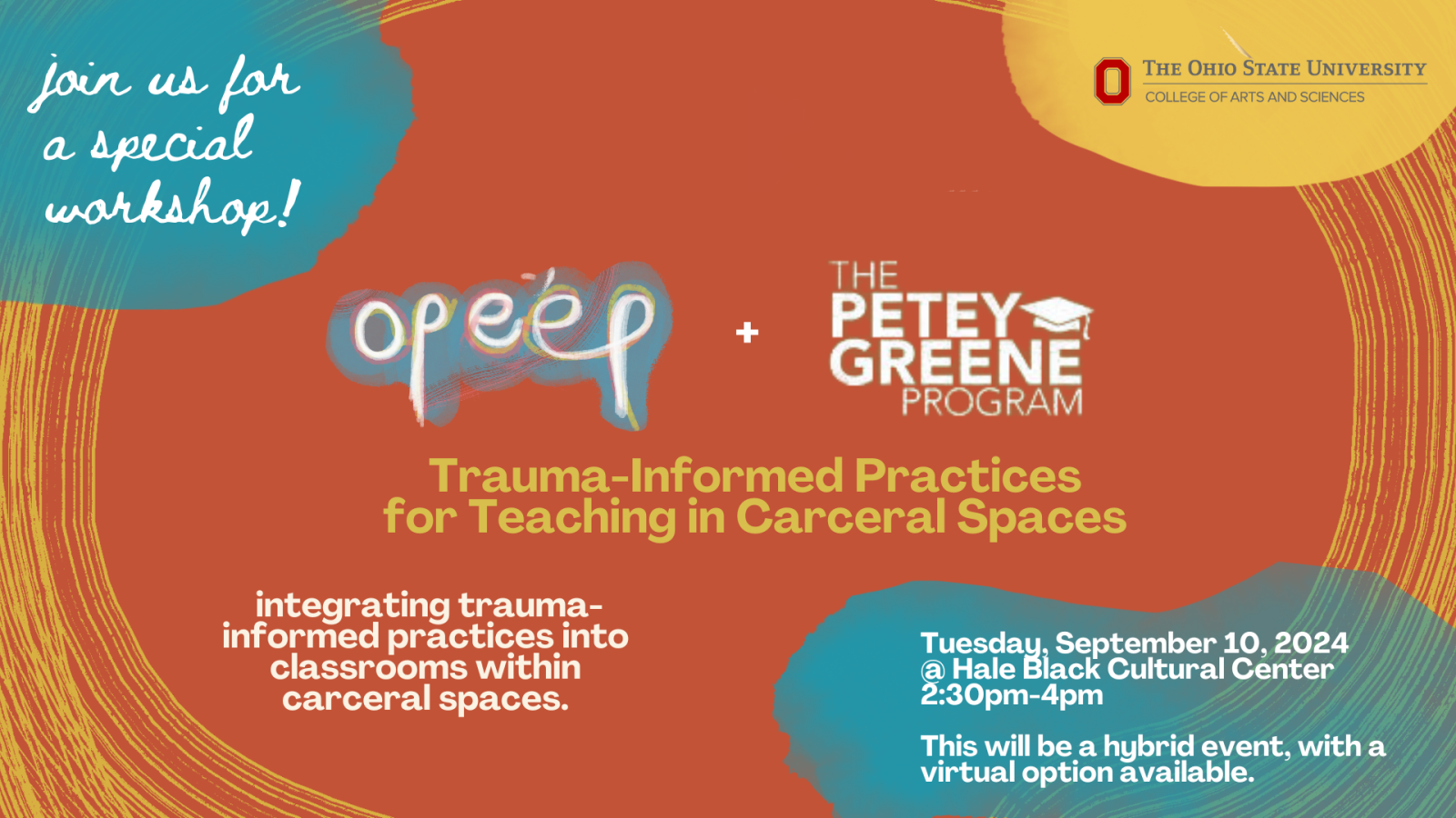 event poster for trauma informed practices