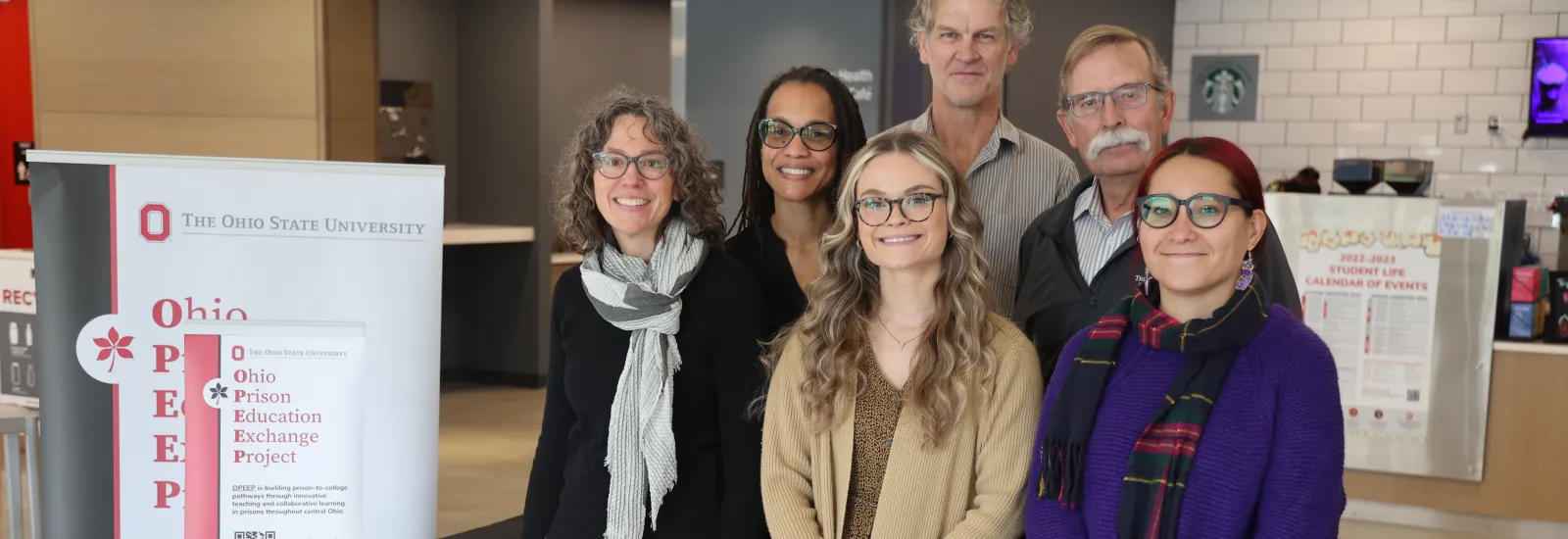 OPEEP Co-Directors and staff pose for a photo with Lima Dean Tim Rehner and Lima Professor David Adams.